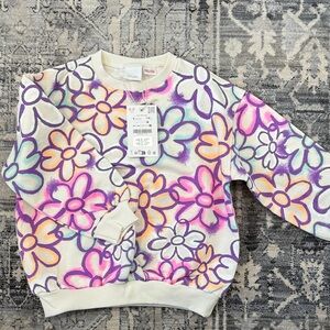 Zara Girls Floral Sweatshirt with Multicolor Design